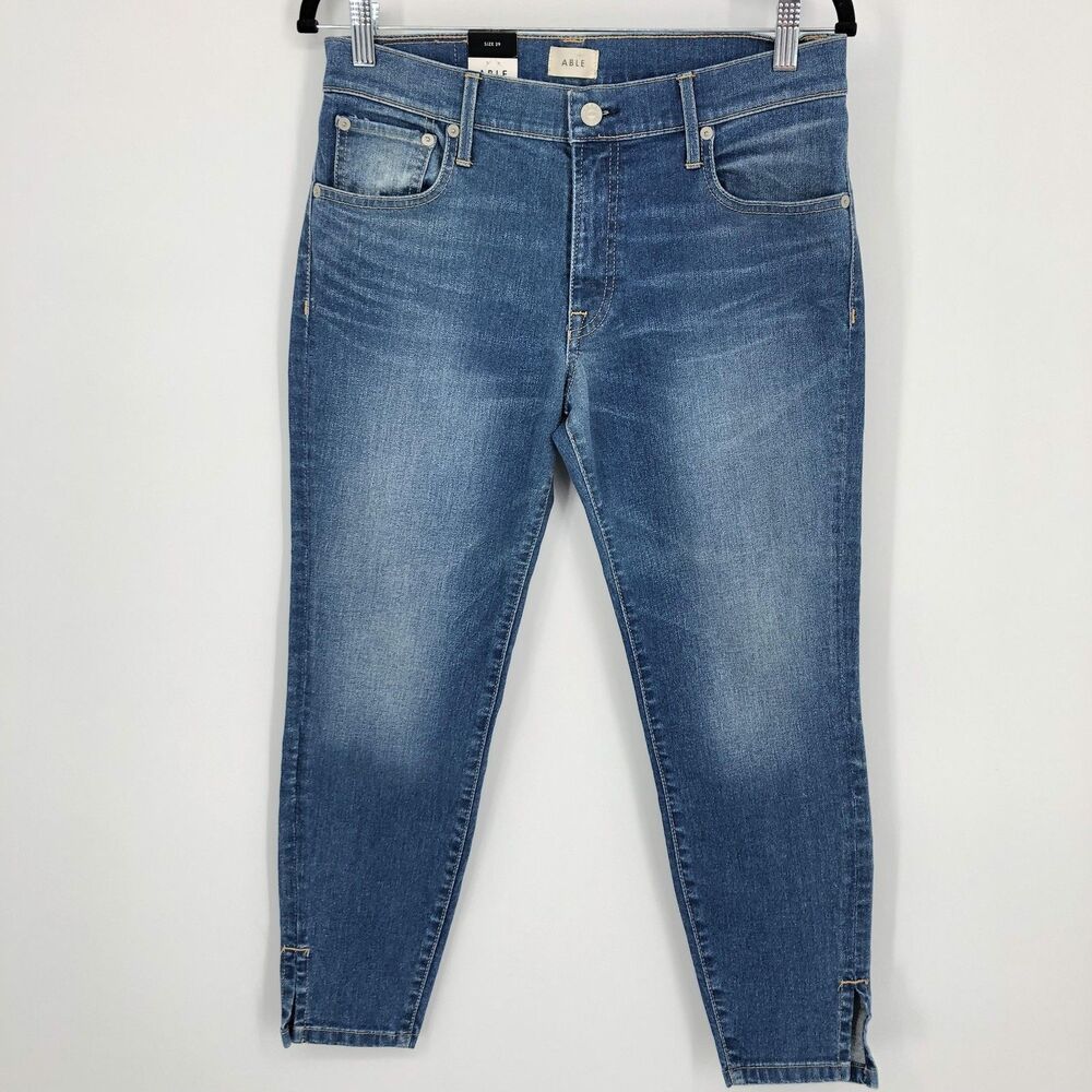 ABLE The Skinny‎ Jeans Womens 29 Blue Stretch Medium Wash Ankle Denim NWT